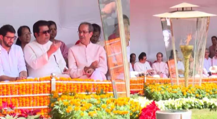 <p>तब्बल 11 वर्षांनंतर दादरमधील बाळासाहेब ठाकरेंच्या स्मृतीस्थळावर दोन्ही ठाकरे बंधू एकत्र...</p>
