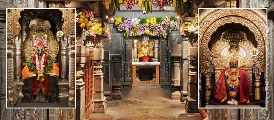 <p>मकरसंक्रांतीनिमित्त विठ्ठल - रुक्मिणी मंदिरात रंगीबेरंगी फुलांची आरास...</p>
