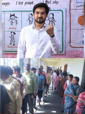 <p>साडेअकरा वाजेपर्यंत जिल्हयात सव्वीस टक्के मतदान</p>
