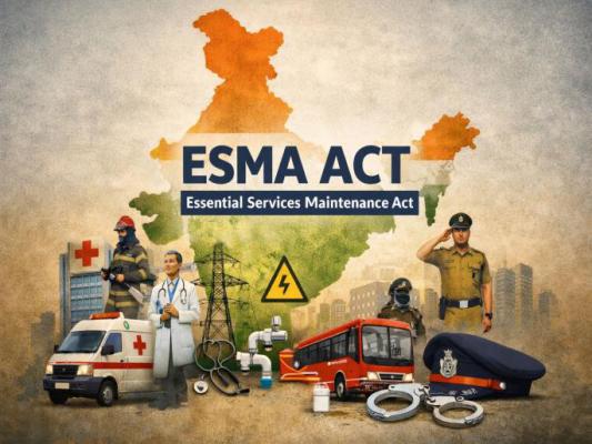 <p>युद्धामुळे देशात लागू झाला &lsquo;एस्मा&rsquo; कायदा...नेमका आहे तरी काय हा कायदा...जाणून घ्या एका क्लिकवर&nbsp; &nbsp;</p>
