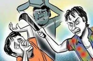 विसर्जन मिरवणुकीवेळी दारात फटाके लावल्यावरून तरुणावर कोयत्याने हल्ला